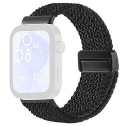 Erstatningsrem for Huawei Watch Fit 4 Pro / 4 / 3 Nylonflettet klokkerem med magnetisk spenne (metallskjøt) - Svart