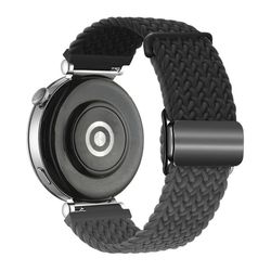 18mm Universal Smartwatch hihna Magneettinen solki Design kudottu Band - Musta + Musta