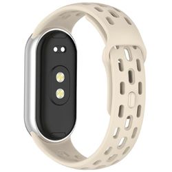 Urrem Xiaomi Smart Band 10 / 9 / 8 huller Design Justerbar fleksibel rem - Elfenbenshvid
