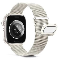 KALEBOL Apple Watch Series 41mm - 40mm - 38mm Milanese Mesh Strap Magnetic Watch Band - Starlight