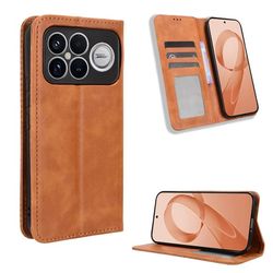 Skinn-etui i lommebok-stil for Xiaomi Poco F8 Ultra / Xiaomi Redmi K90 Pro Max - Brun