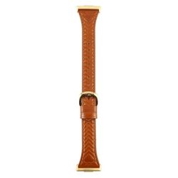 Huawei Watch Fit Heart Pattern Embossed Watch Band Okseskind Leather Strap - Brun