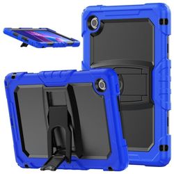 Lenovo Tab 10.1 (2025) TB-311XU / Tab TB311FU Etui med støtteben, støtsikkert og silikonbeskyttet nettbrettdeksel med skulderrem - Mørkeblå