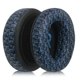 1 Pair Replacement Earpads Sennheiser Momentum 2 Headphones Printed Design Ear Cushions - Black + Blue