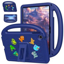 Lenovo Tab 10.1 (2025) TB-311XU / Tab TB311FU Kickstand Case Skum og støtbestandig beskyttelsesdeksel for nettbrett med skulderrem - Marineblå