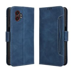 Lommebok-etui i moderne skinn-design Samsung Galaxy XCover7 Pro - Blå