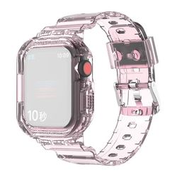 Apple Watch Series 8 (45 mm) beskyttende urrem med cover - Gennemsigtig Pink