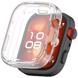 Huawei Watch Fit 4 Pro klokkeveske Full beskyttelse Ripebestandig TVegan skinnomslag - Gjennomsiktig