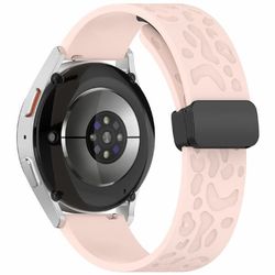 KALEBOL 18mm Magnetic Silicone Strap Huawei Watch GT 5 41mm / GT 4 41mm / Garmin Venu 3S Leopard Print Watch Band - Pink