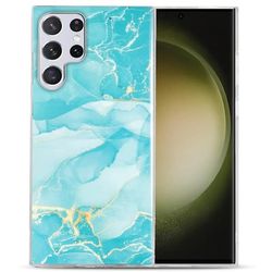 Marble Samsung Galaxy S23 Ultra Etui - Grønn