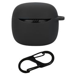 JBL Tune Flex 2 Bluetooth Earphone Case Silicone Protective Cover with Hanging Buckle - Black