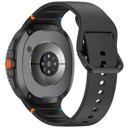 Klockarmband för Samsung Galaxy Watch8 44 mm / 40 mm / Watch8 Classic 43 mm Silikonarmband med sömmar, storlek S - Svart