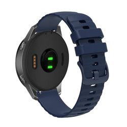 18 mm silikoneurrem i bølgekornstil til Garmin-ur - Marine Blå