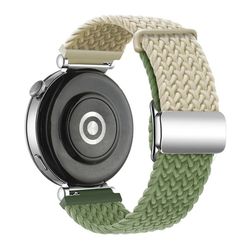 Huawei Watch GT 4 41 mm universal 18 mm klokkerem vevd armbånd med sølvfarget magnetisk spenne - Stjernelys + Grønn