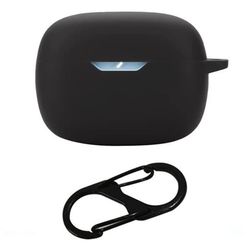 JBL Wave Beam 2 Bluetooth Earphones Case with Anti Lost Buckle Silicone Protective Cover - Black