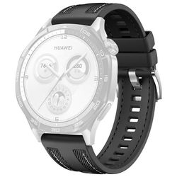 22mm nylon silikone urrem Huawei Watch GT 5 Pro 46mm / GT 5 46mm / GT 4 46mm / GT 3 Pro 46mm / GT 3 46mm udskiftningsrem - Sort