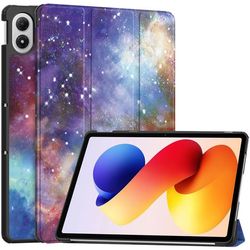 Xiaomi Redmi Pad 2 Pro-etui med mønstertrykk, lær og stativ - Galakse