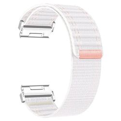 22mm Watchband Garmin Fenix 8 (47mm) / 7 / 6 / 5 Bands Titanium Nylon Loop Wrist Strap - Hvid Pink / Hvid