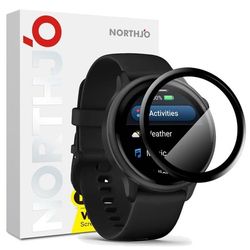 NORTHJO Garmin Vivoactive 6 skærmbeskytter Fleksibel anti-ridse sort kant urfilm HD-klarhed Slidstærk