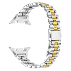 Urrem til Samsung Galaxy Watch8 Classic 46 mm, perleformet rustfrit stål med galvanisering - Sølv / Guld