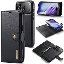 DG.MING iPhone 17 Pro 2-i-1 lommeboketui - Svart