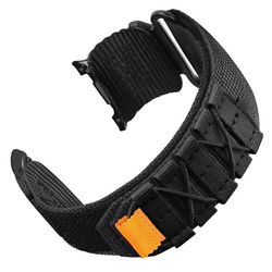 Nylonarmbånd Samsung Galaxy Watch8 Classic 46 mm / Watch8 44 mm / 40 mm Magic Tape Strap Military Style - Svart