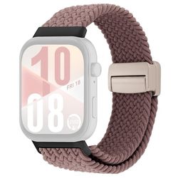 KALEBOL armbånd til Huawei Watch Fit 4 Pro / Fit 4 / Fit 3 magnetisk spenne nylonflettet armbånd - Røyklilla / Røyklilla