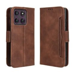Lommebok-etui i moderne skinn-design Motorola Edge 60 Pro - Brun