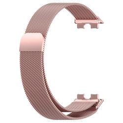 Huawei Band 10 Magnetisk Milanese Metal Watch Strap Stainless Steel Replacement Band - Lyserød Rose