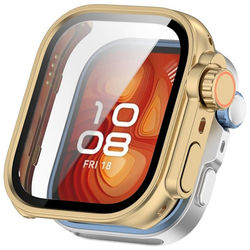 Huawei Watch Fit 4 Pro Watch Case Instant Transformation Ultra 2 Hard Bump Resistant Deksel med herdet glass - Champagne-Gull