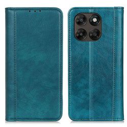 Ekte lærdeksel med magnetisk lukking for Motorola Moto G77 / Motorola Moto G67 5G - Grønn