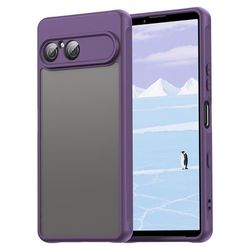 Sony Xperia 10 VII-etui med faldsikre airbags, frostet, gennemskinneligt PC + fleksibelt bagcover til telefonen - Lilla