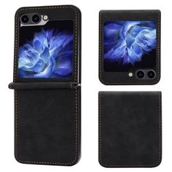 DF-05 Samsung Galaxy Z Flip6 5G-etui i vegansk lær med magnetisk lukking - Svart