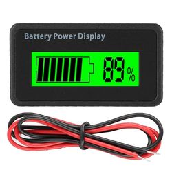 Grøn Baggrundsbelyst GY-6H Batteristrømdisplay 12-48V Universal Batterikapacitetsindikator Voltmeter