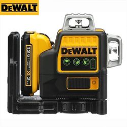 Dewalt DW089LG med oplader 12 linjer 3 sider*360 grader lodret 12V lithiumbatteri laserniveau vandret grøn meter udendørs