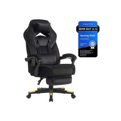 Gamingstol, 72,4x69,7x118-128 cm, svart, ergonomisk design