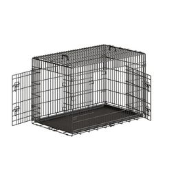 Hundbur, 122x74,5x80,5 cm, Svart, Fällbar Metall