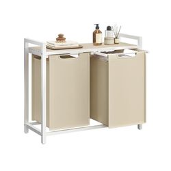 Tvättkorg, 73x33x72 cm, Beige, Oxfordtyg