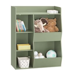 Børnebibliotek, 80x34x104 cm, Grøn, Opbevaring