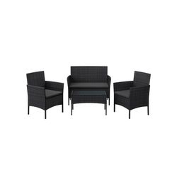 Utendørs loungesett, 56,5x54,5x81,5 cm, 99x54,5x81,5 cm, 71x41x39 cm, Brun