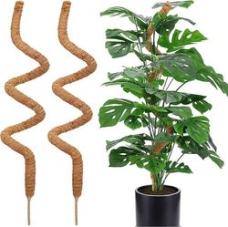 2-pak Mosstænger til klatreplanter, Bøjelig mosstok - Plantestøtte / støttestang 120 cm, Klatrestøtte til klatreplanter, vedbend og monstera