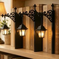 1/2/3 st bibliotekslykta bokhylla lampa, varm LED bokvrå ljus, vintage metall bokstöd dekor för läshörna & bibliotek