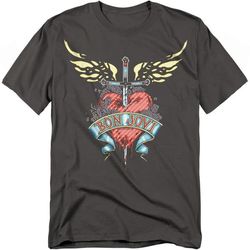 Bon Jovi Unisex Adult Dagger Heart T-Shirt