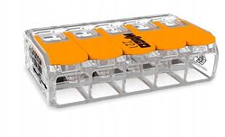 Snabbkoppling med spak 5x 0,5-6mm2 transparent/orange 1 st. WAGO