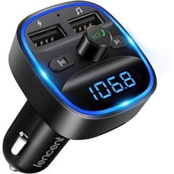 BIL FM TRANSMITTER LENCENT FM Bluetooth Transmitter, Bluetooth MP3 Afspiller Radio Adapter Trådløs Kit & Udsender