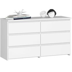 Akord Byrå 6 Lådor Vit 100X35X57