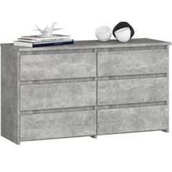 Akord Byrå 6 Lådor Beton 100X35X57
