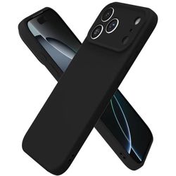 iPhone 18 Pro Max Matt Svart Silikondeksel med Ekstra Kamerabeskyttelse