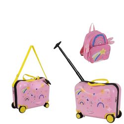 Barnebagasjesett: 47 cm reisekoffert og 30 cm ryggsekk