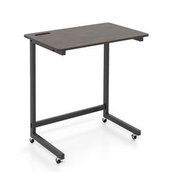 Mobilt C-formet sidebord med hjul og telefonholder